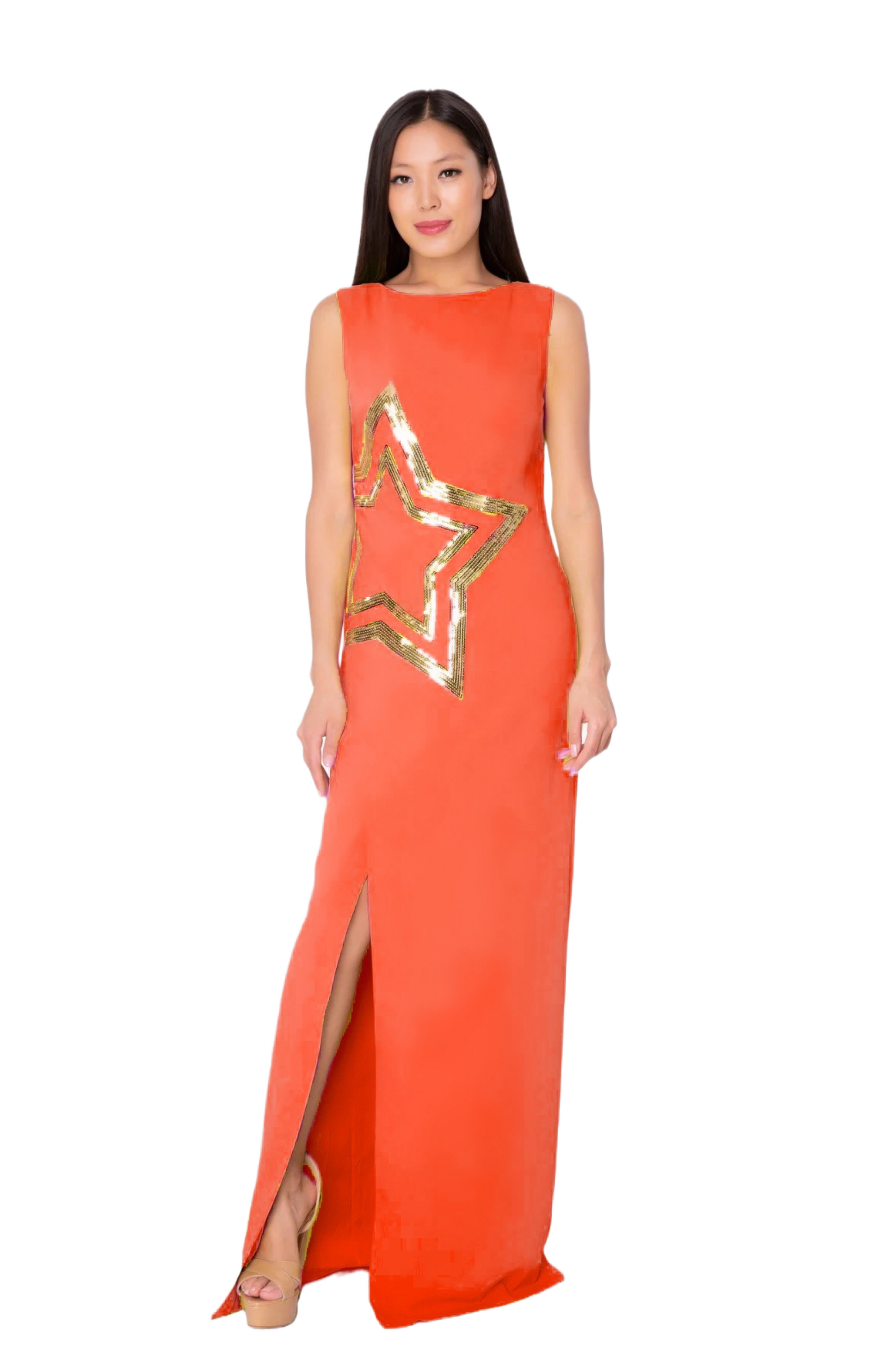 Floor Length Red Dress  fashionboni