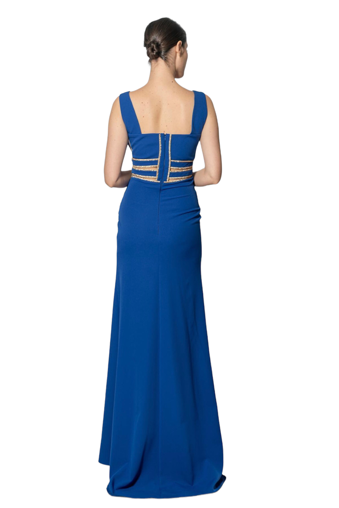 Floor Length Royal Blue Dress with Slit