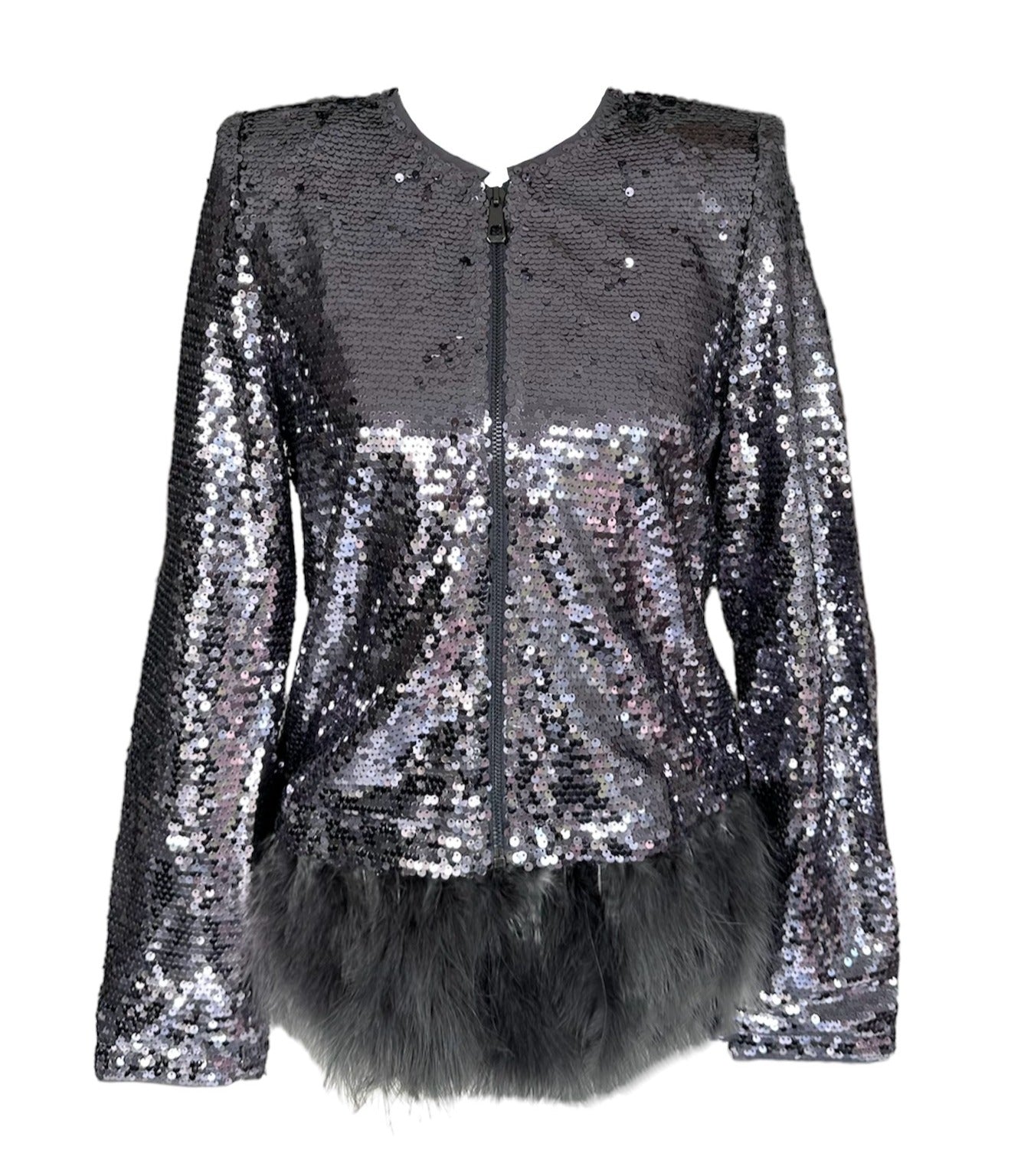 Gray Sparkly Sequin Jacket