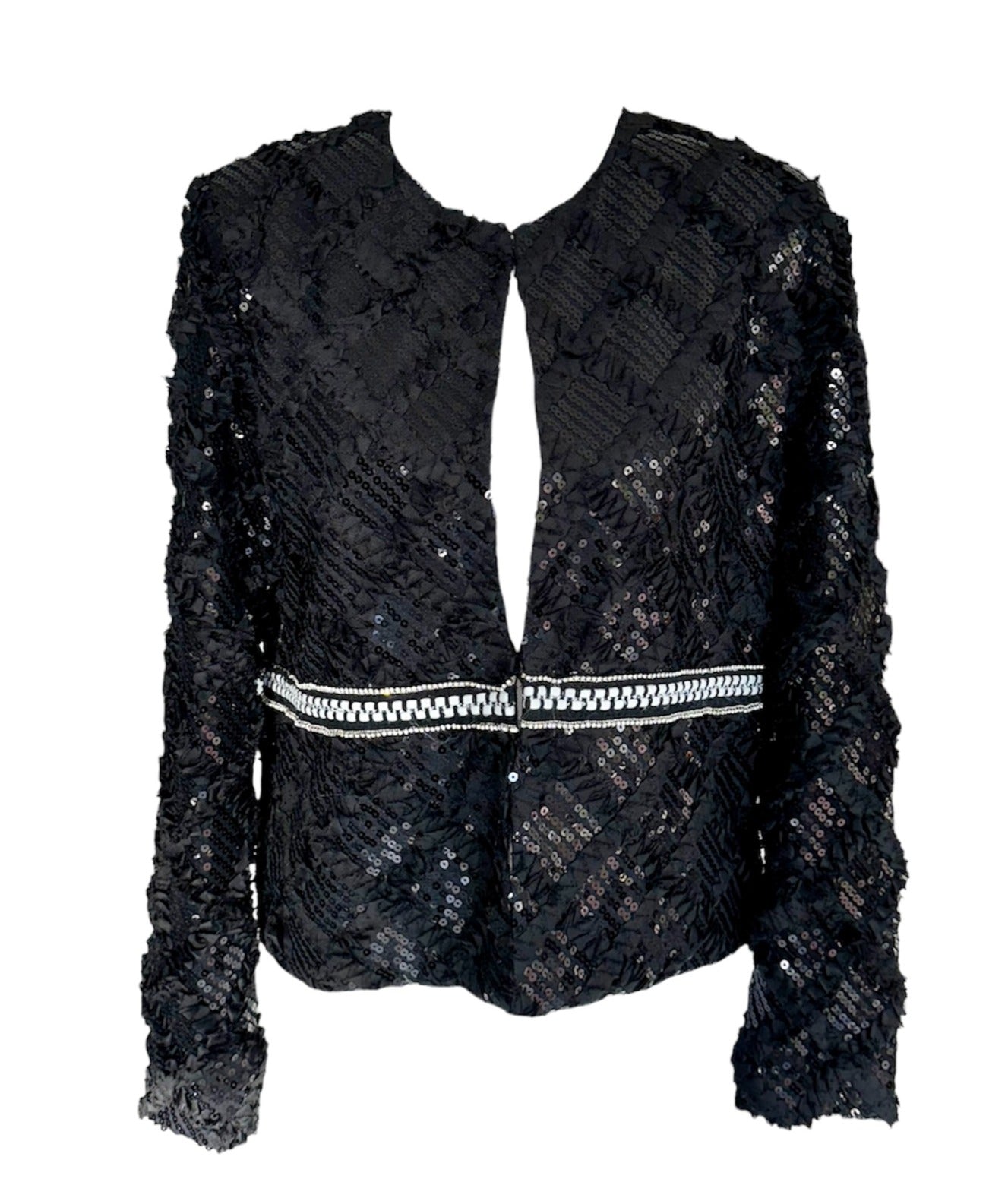 Black Embellished Sparkly Sequin Jacket