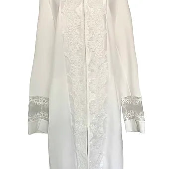 White Long Lace Embroidered Jacket